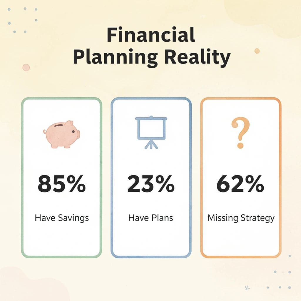 Statistics showing financial planning gaps among Americans