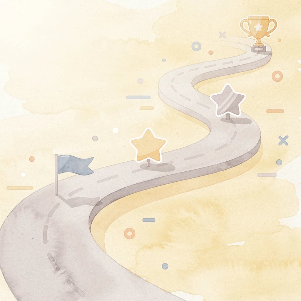 Illustration of a winding path with milestones representing the financial planning journey