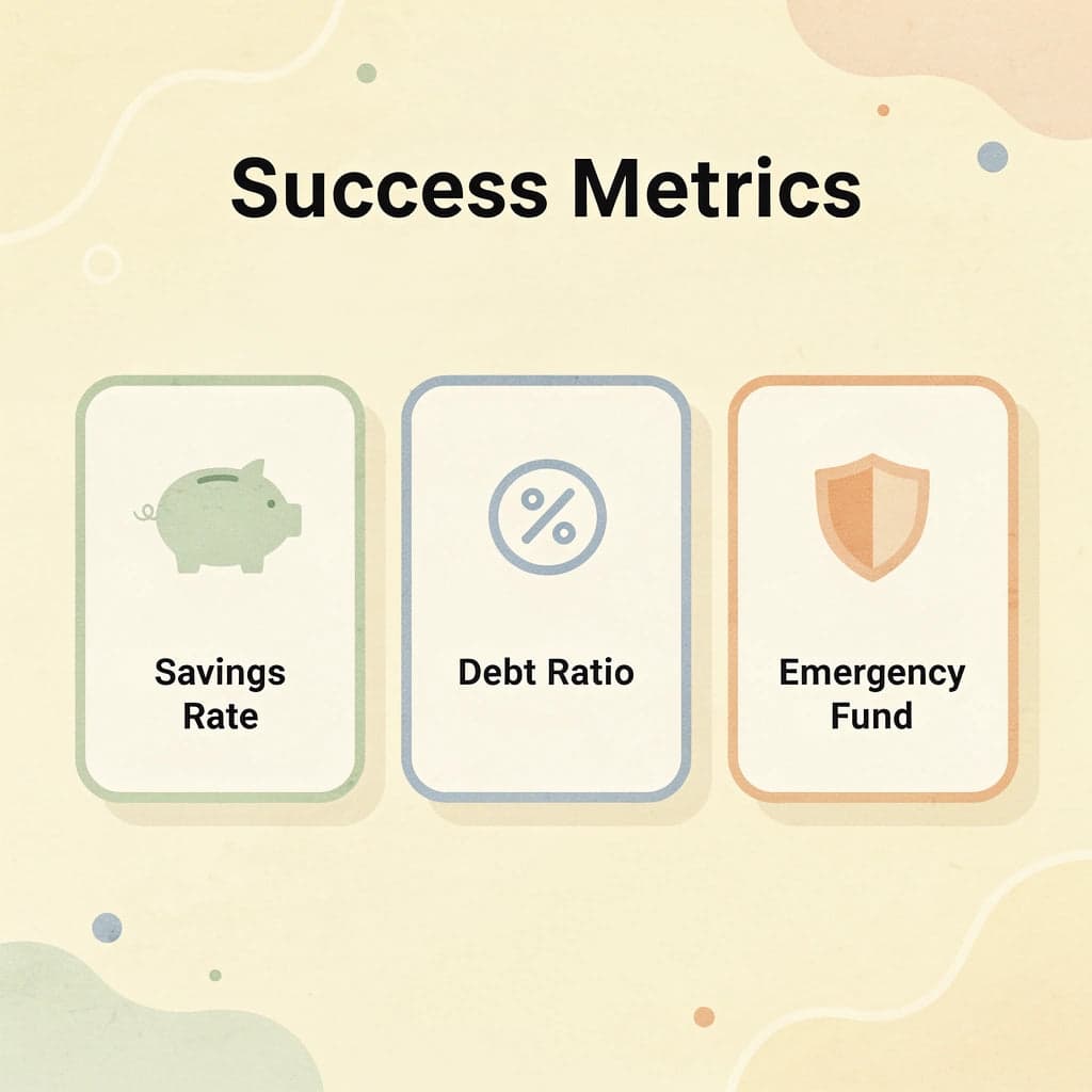 Infographic showing three key financial success metrics