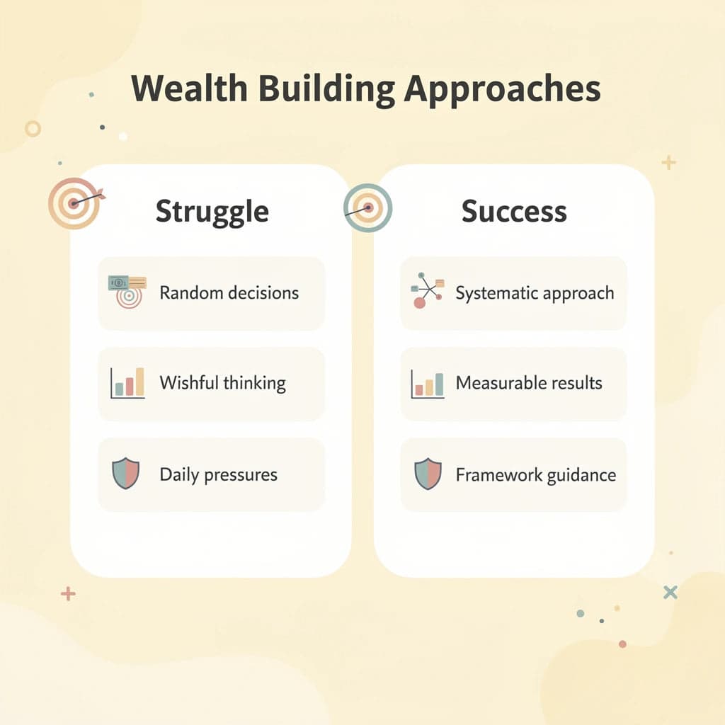 Comparison between struggling and successful wealth-building approaches