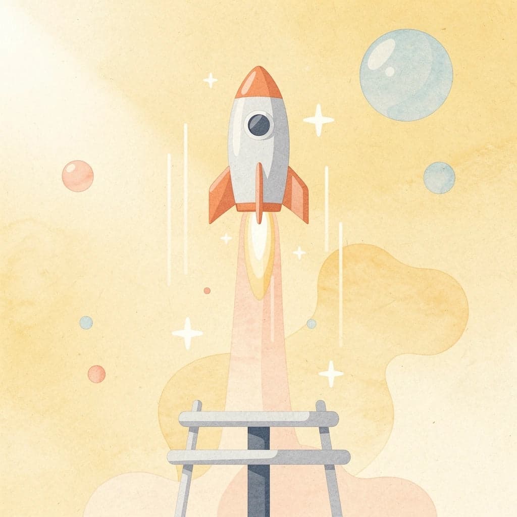 Rocket launching upward representing starting retirement planning journey
