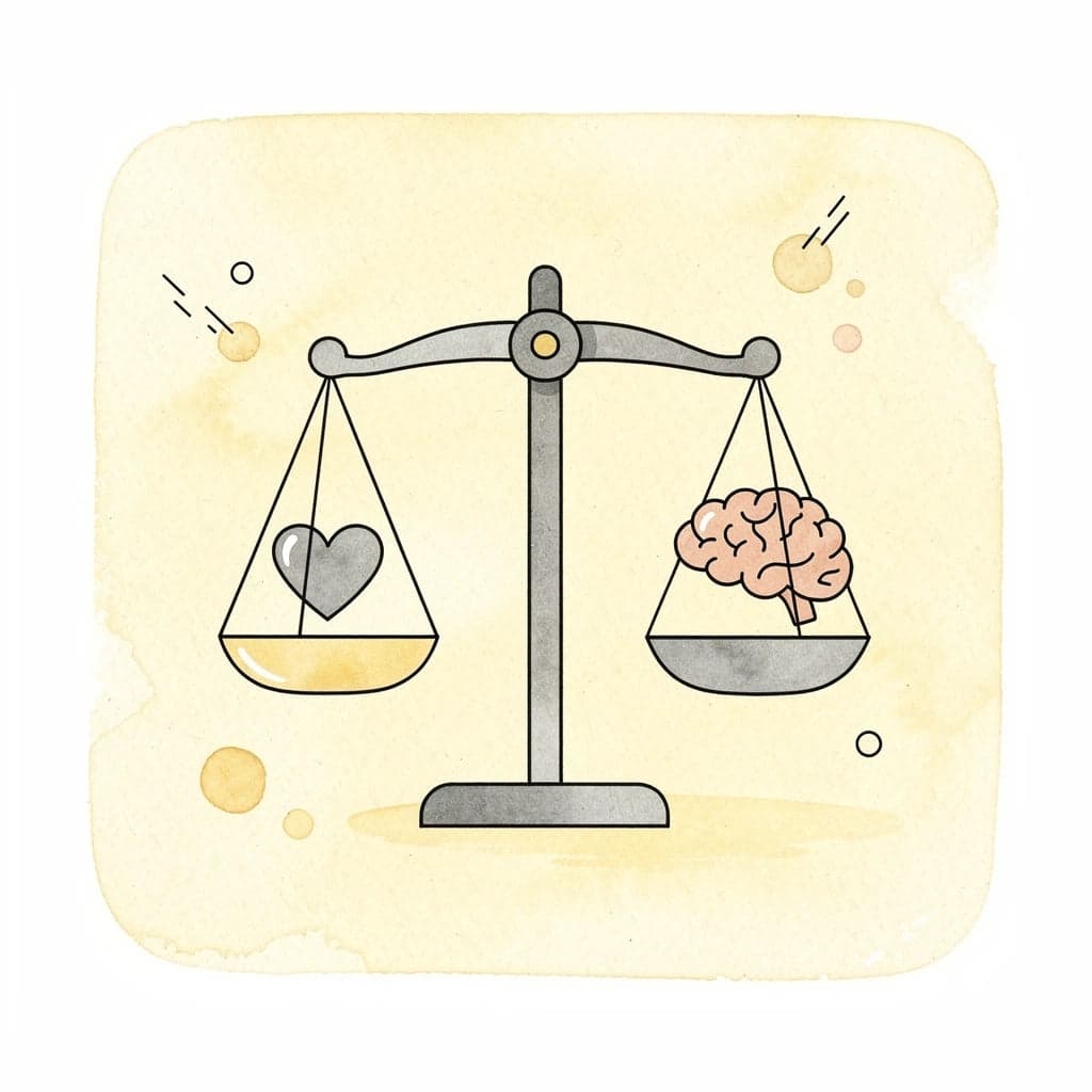 Balance scale with clock and trophy icons representing sprint versus marathon approach