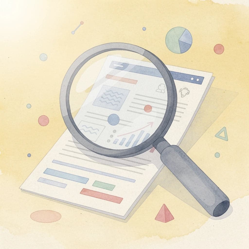 Magnifying glass focused on one document while other opportunities remain unexamined