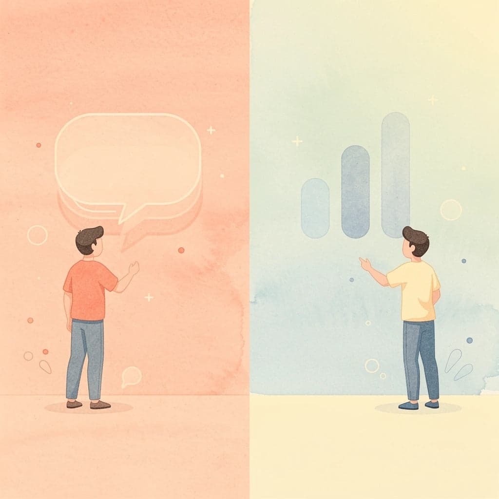 Split scene showing calm financial planning versus stressful job transition decision-making