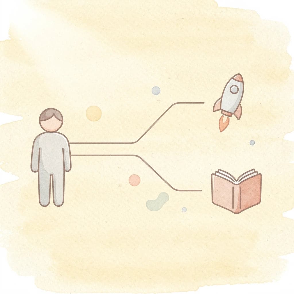 Icon showing the split between knowledge and consistent action