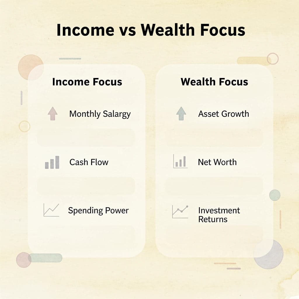 Comparison between income-focused and wealth-focused approaches