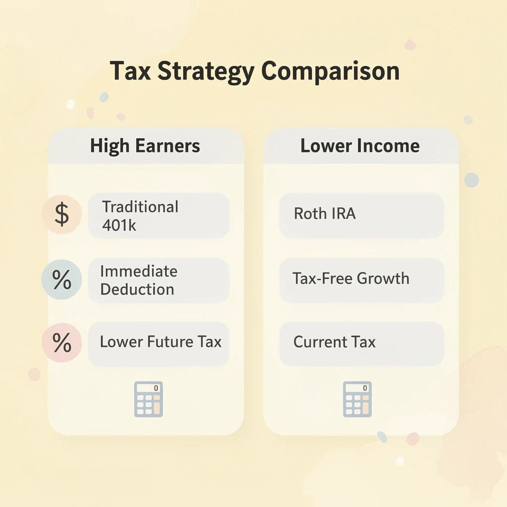 Comparison of tax strategies for different income levels