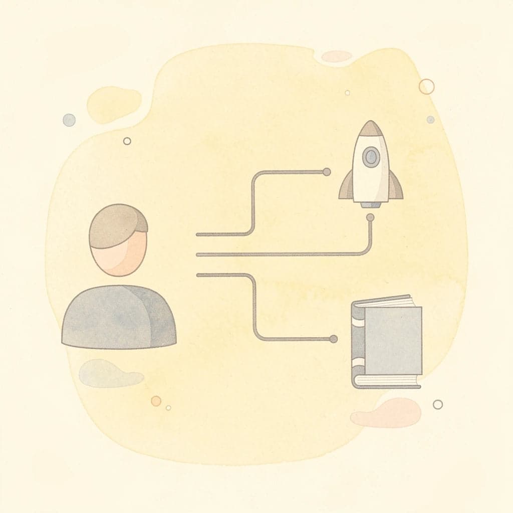 Icon showing retirement planning knowledge splitting into multiple implementation paths