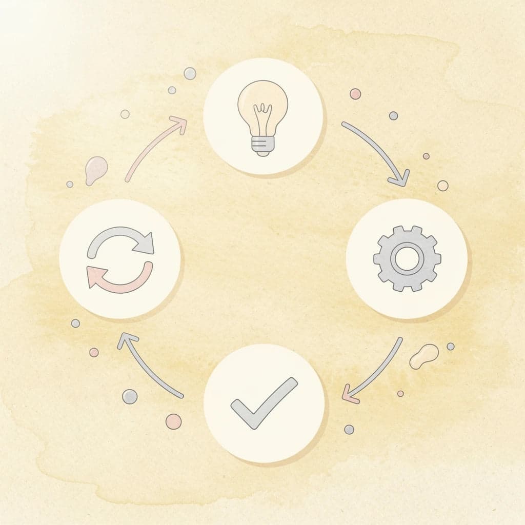 Circular diagram showing the repeating cycle of emotional investing behaviors