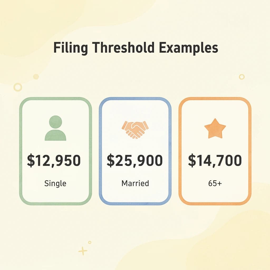 Filing threshold examples for different statuses