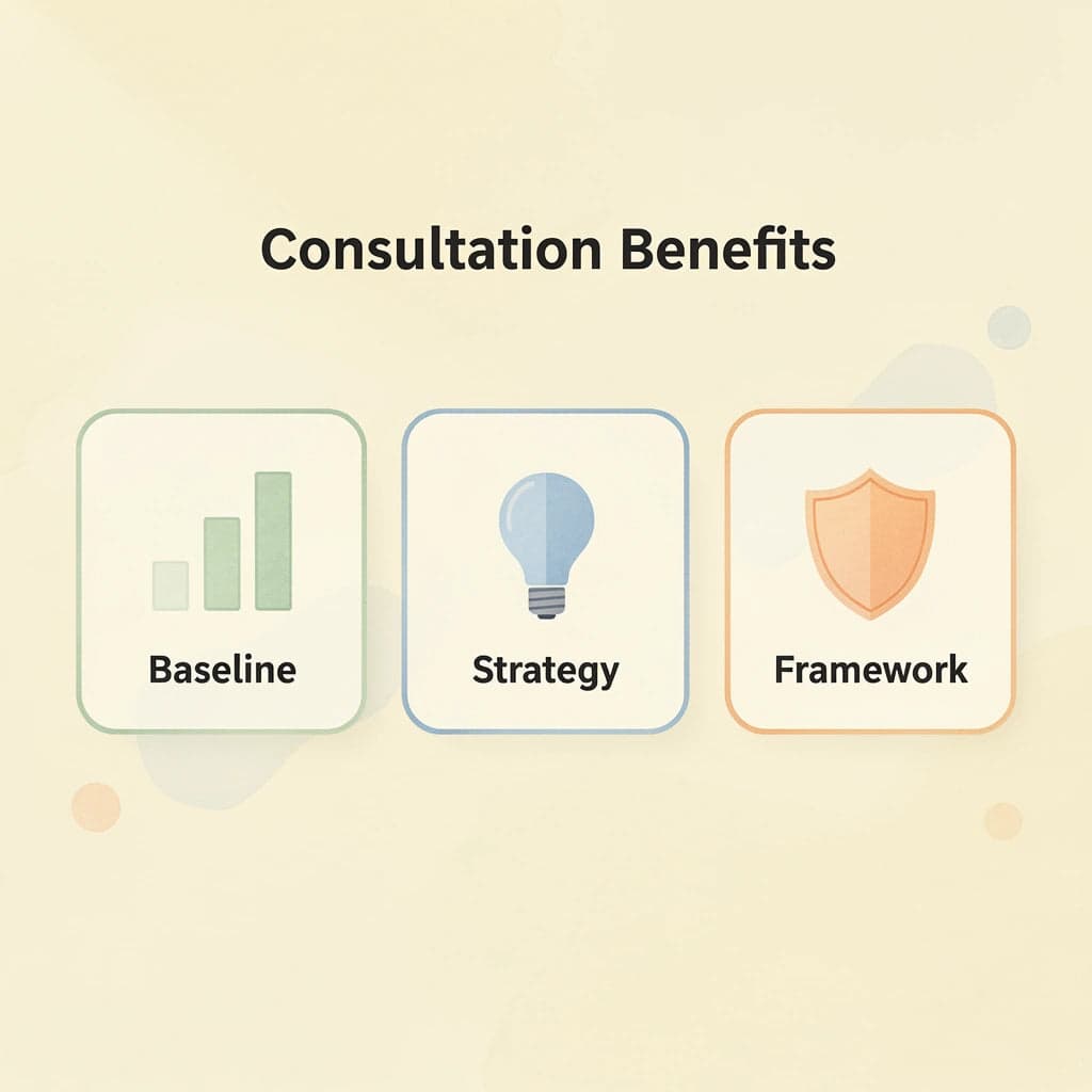 Infographic showing three consultation benefits