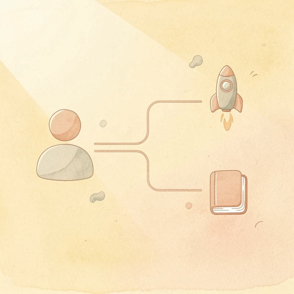 Icon showing the split from active work to passive income streams