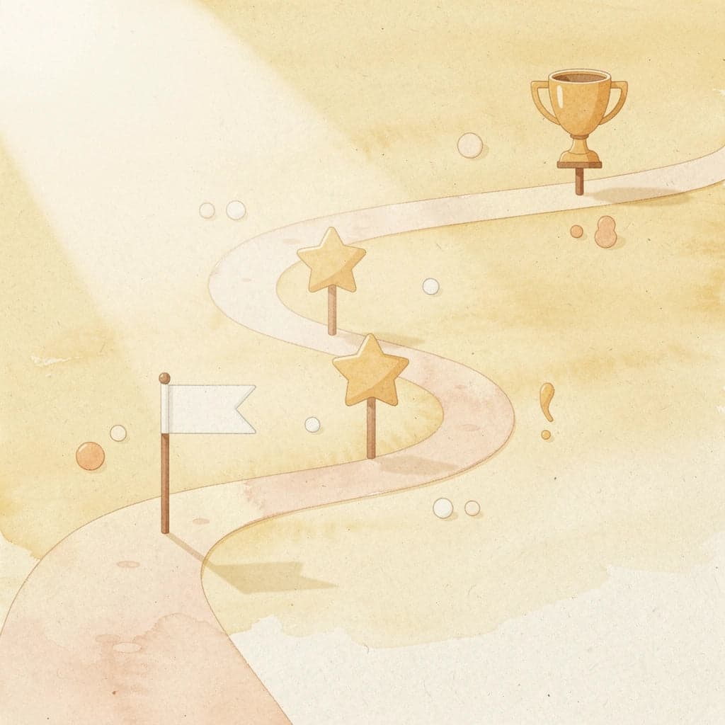 Winding path with milestones representing retirement planning journey