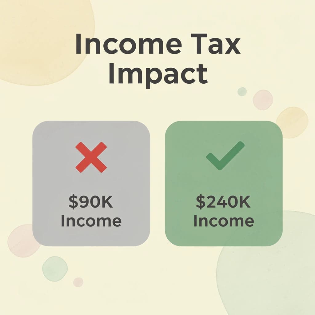 Before and after comparison showing income increase from Roth conversion