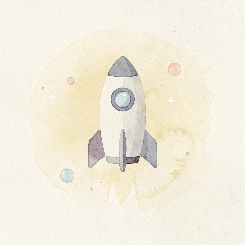 Rocket icon representing wealth building journey launch