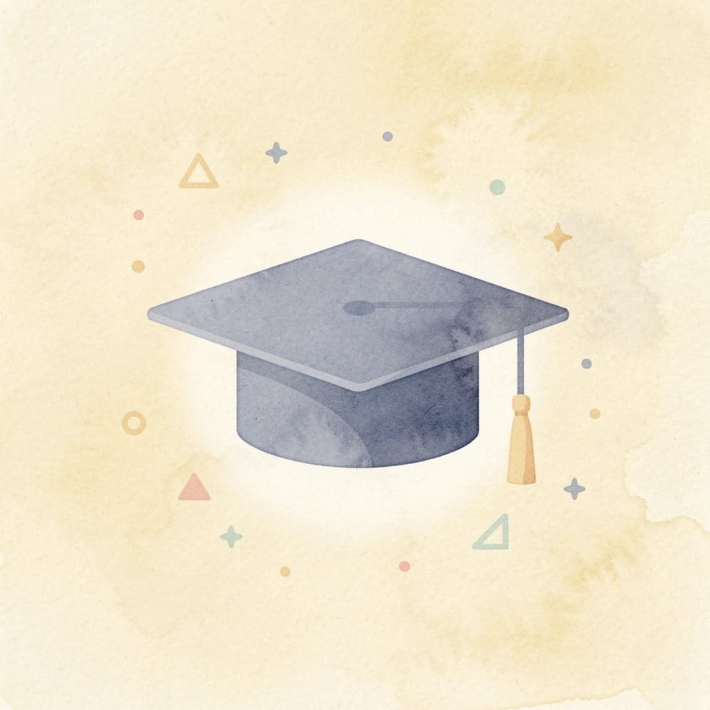 Graduation cap icon representing education as the key factor