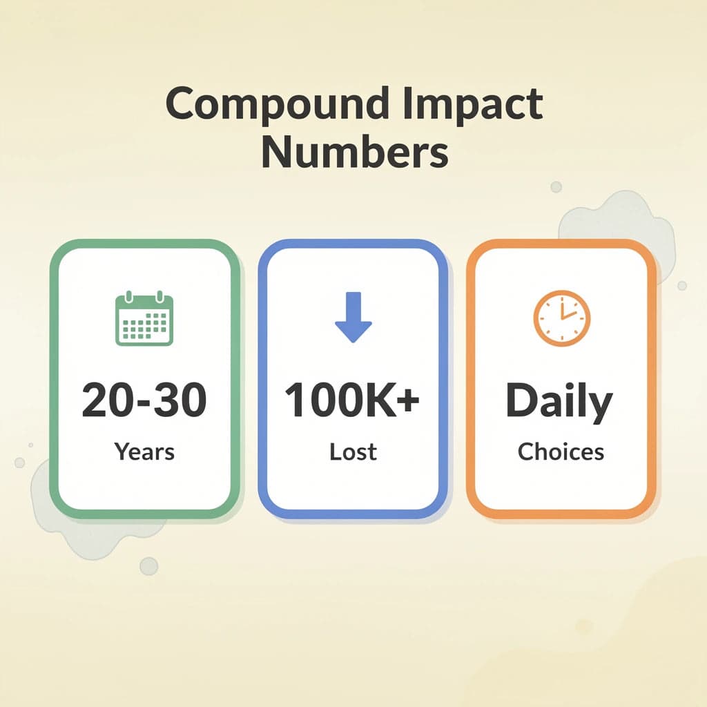 Statistics showing the compound impact of financial mistakes over time