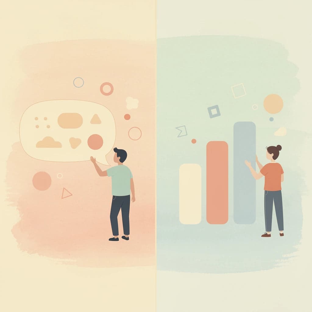 Split scene showing product comparison versus system thinking approach
