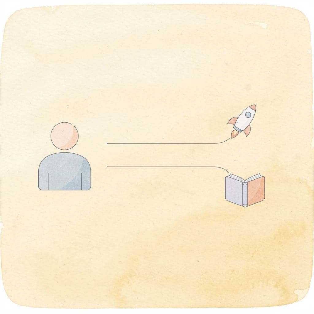 Icon showing account selection splitting into two strategic paths