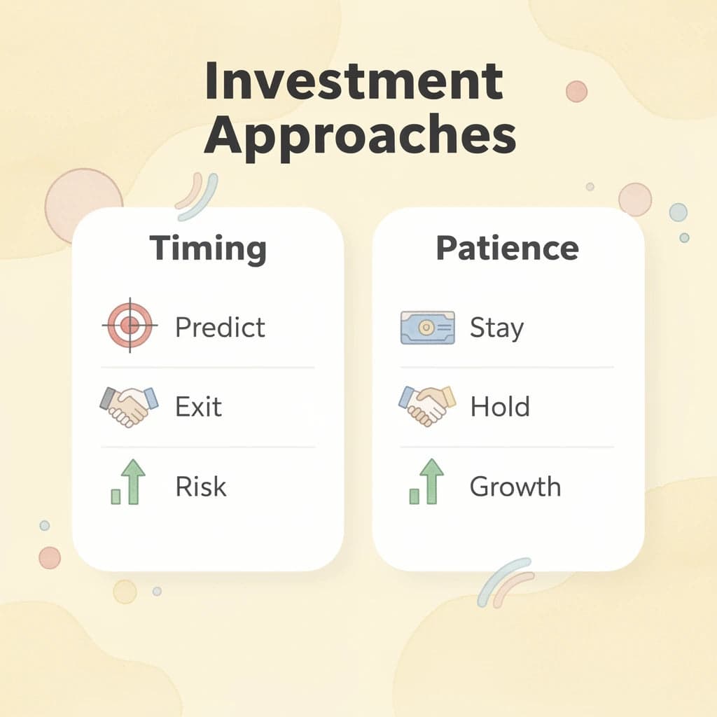 Comparison between market timing approach versus patient long-term investing