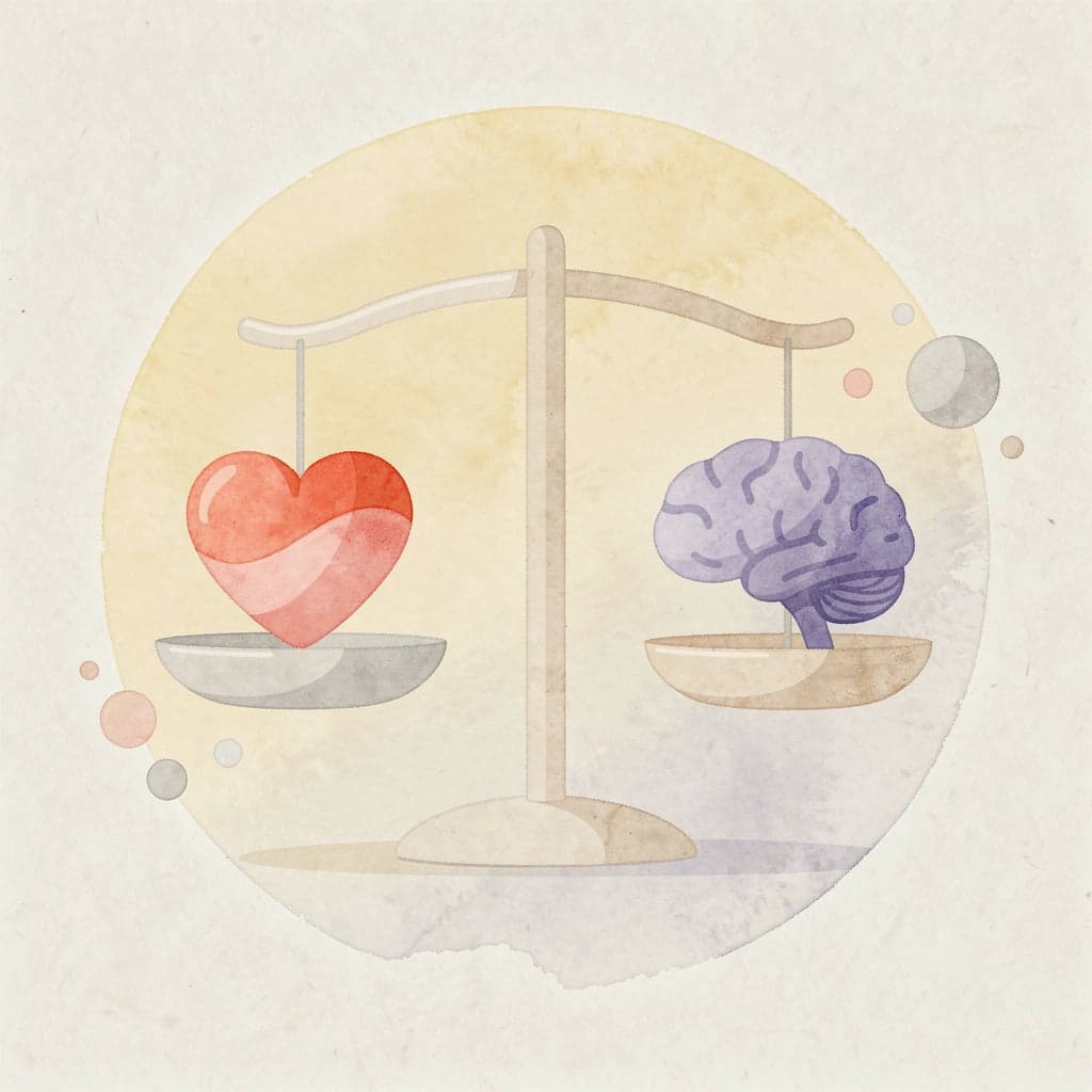 Balance scale comparing immediate decisions with long-term consequences