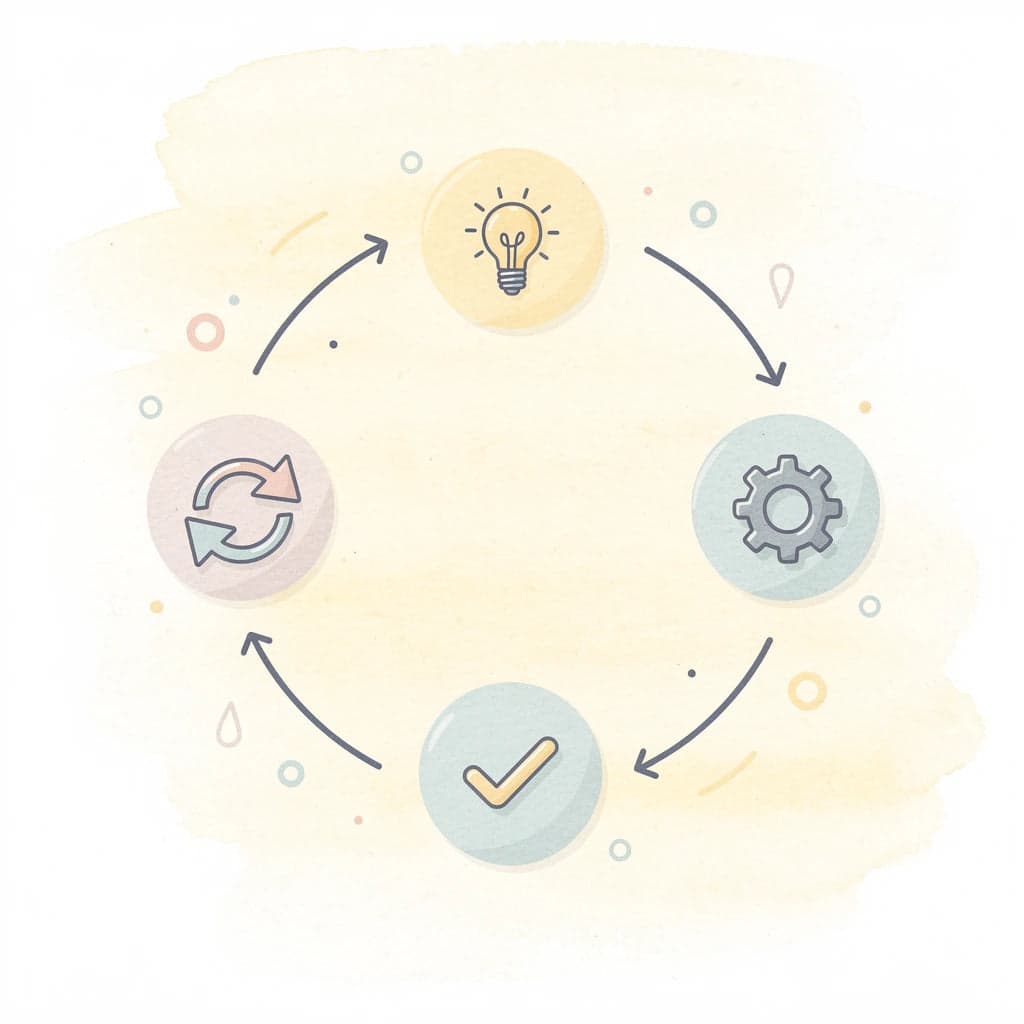 Circular diagram showing continuous wealth-building habits cycle