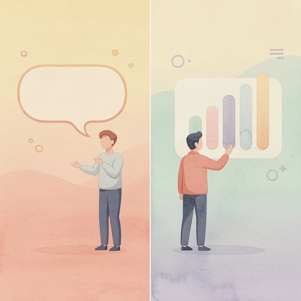 Split scene illustration showing two different financial approaches