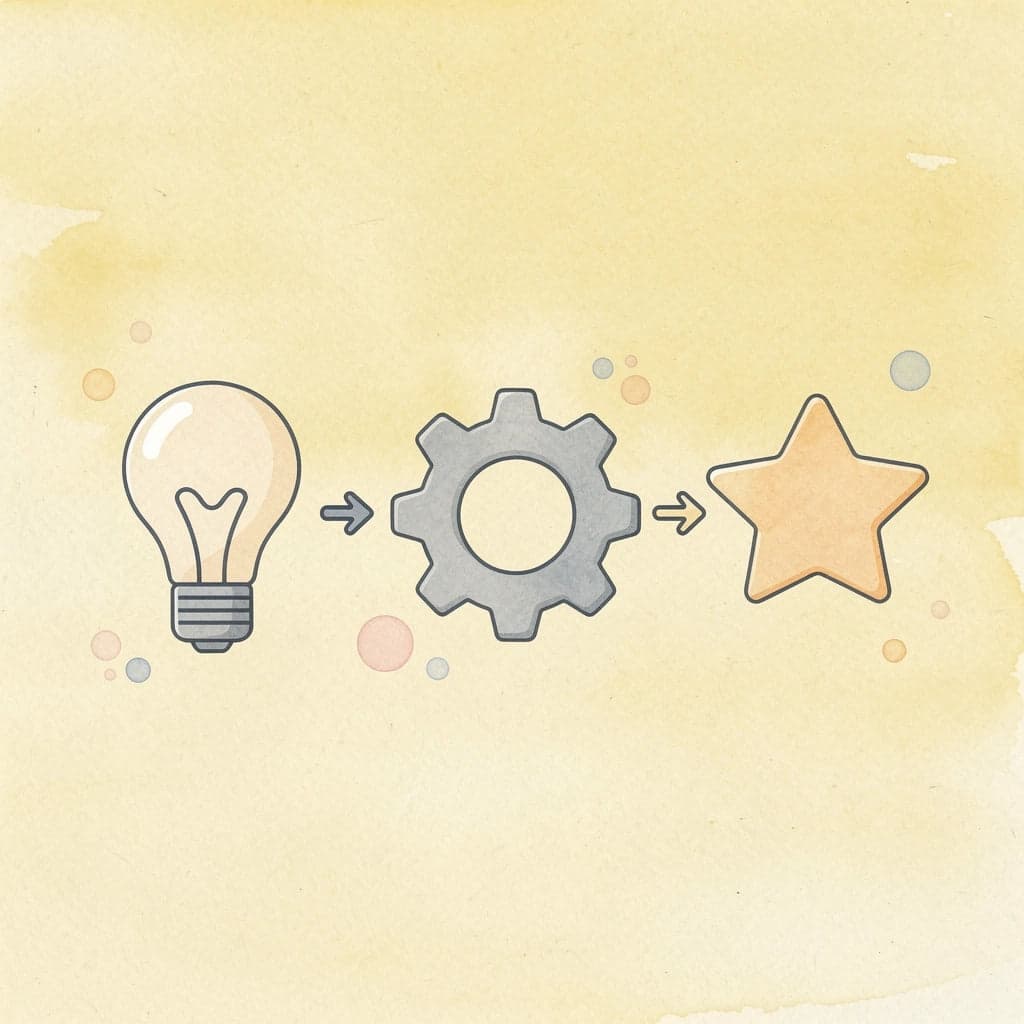 Three connected icons showing habits leading to wealth-building success