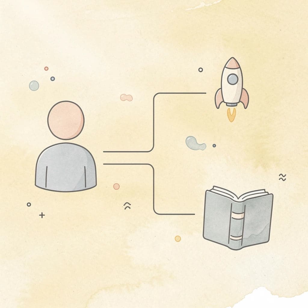 Icon showing retirement account splitting into two investment paths