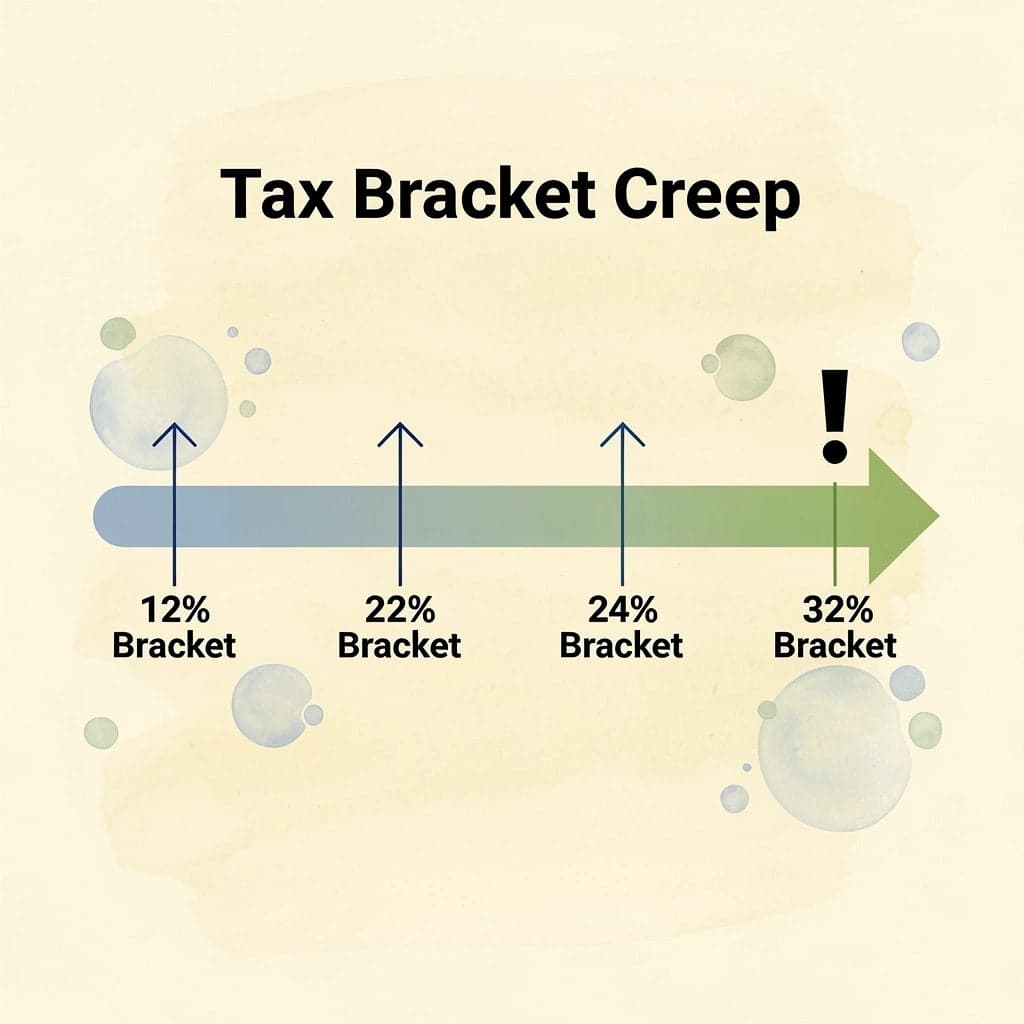 Tax bracket progression showing increasing rates