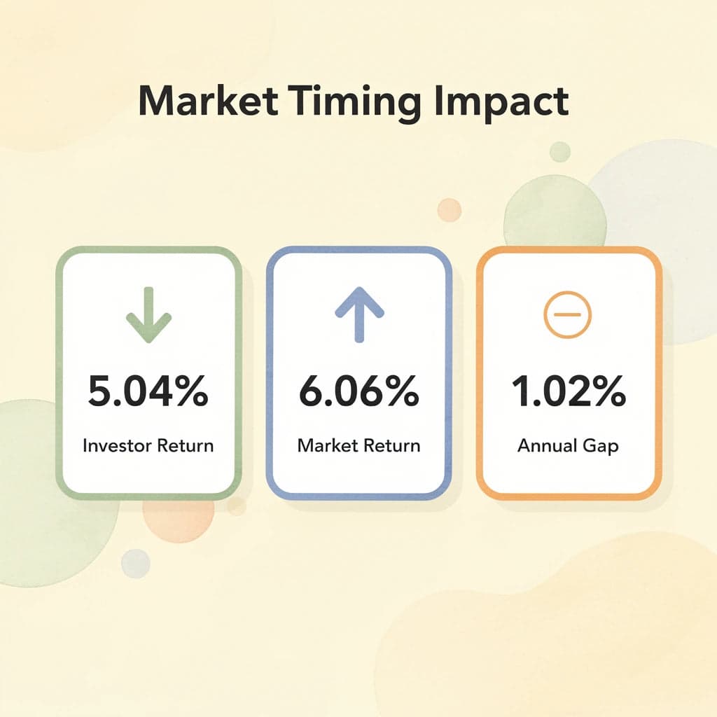 Statistics showing the performance gap between average investors and market returns