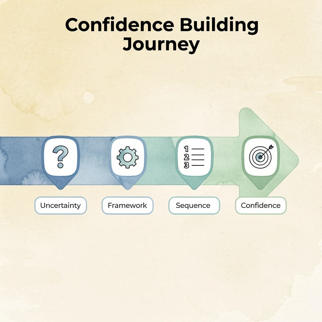 Four-step progression from uncertainty to confidence in retirement planning