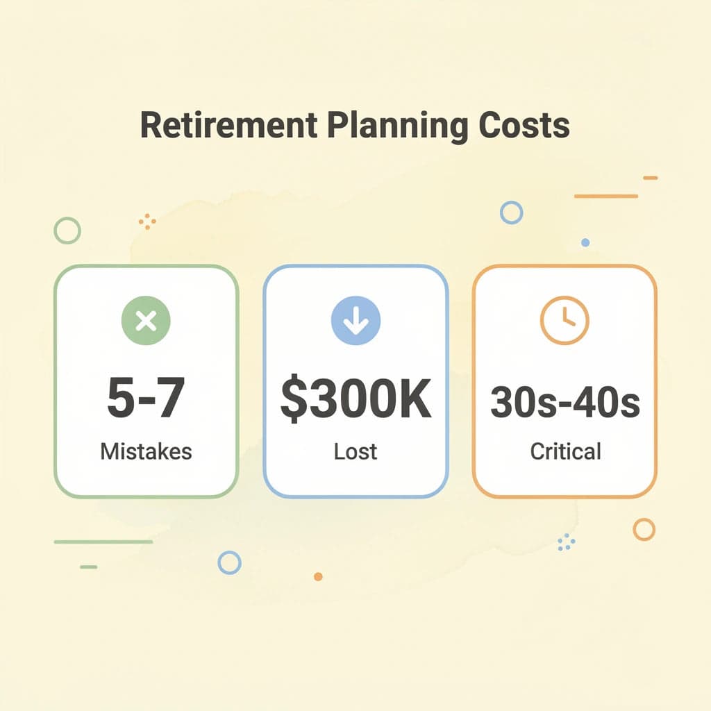 Statistics showing retirement planning mistake costs