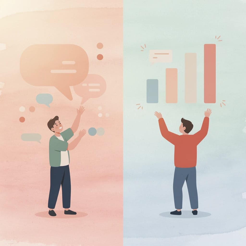 Split scene showing contrast between financial theory and taking action