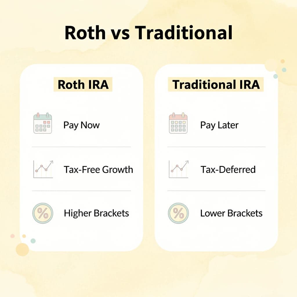 Comparison chart of Roth IRA vs Traditional IRA features