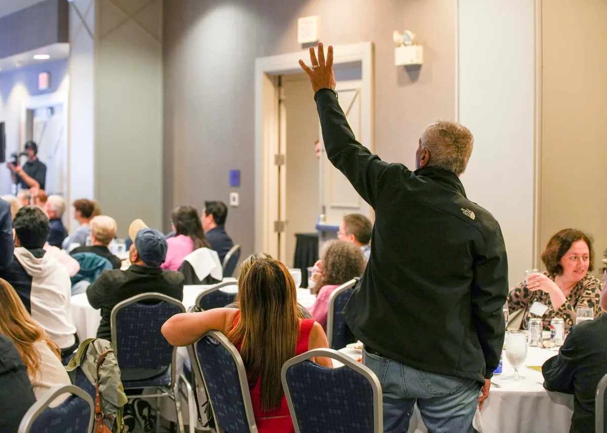 Engaged audience at Paul's seminar